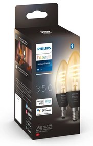 Inteligentne żarówki filamentowe z gwintem E14, 5 W zestaw 2 szt. White ambiance – Philips Hue
