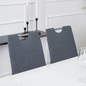 Krzesło Tapicerowane do Jadalni LOPEZ Ciemnoszare Na Płozach Nowoczesne