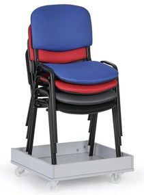 Wózek do transportu krzeseł konferencyjnych, szary