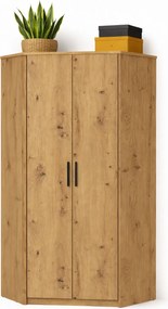 Narożna szafa na ubrania z półkami dąb artisan N5-K05