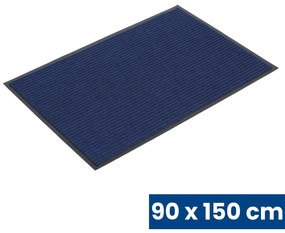 Trwała mata wejściowa z PVC, dywanowa, 90 x 150 cm, niebieska