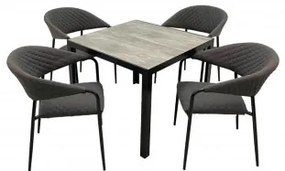 Bergamo 90x90 Melia Likatex - komplet wypoczynkowy aluminiowy 4+1