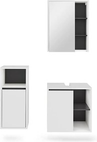 Zestaw mebli łazienkowych biały/szary 60x45.5x60 viola