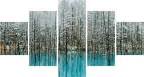 Obraz - Turkusowy staw, Biei, Japonia (125x70 cm)