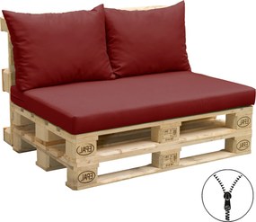 Doppler Poduszki na siedzisko paletowe, poduszka + 2x poduszka, czerwone