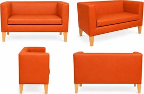 Sofa Monaco : Kolor nogi - Drewno, Kolor tkaniny - EKO-SKÓRA - 20D, Typ tkaniny - Eko-skóra , Wysokość nogi - 20 cm