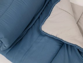 Całoroczna pikowana kołdra 140x200 cm z włókna wydrążonego, niebieska