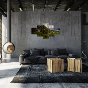 Obraz krajobrazu z księżycem (125x70 cm)