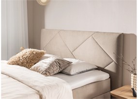 Łóżko kontynentalne Wasil 160x200 z pojemnikami - beżowy welur hydrofobowy Element 6