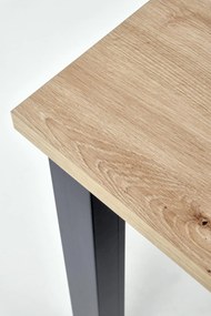 Stół kwadratowy rozkładany płyta dąb artisan/czarny 80-200/80/76 cm QUBIK