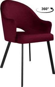 Krzesło Velvet tkanina Welur noga metalowa : Kolor nogi - Czarna profil, Kolor tkaniny - VELVET - MG02, Typ siedziska - Siedzisko obrotowe 360°