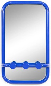 Niebieski metalowy panel z wieszakami do przedpokoju 35x60x11 cm Retro – Spinder Design