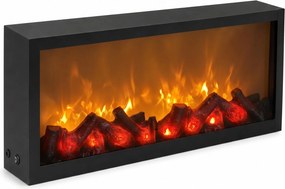 Kominek dekoracyjny LED, metalowy, 10 x 57 x 25 cm