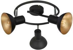 Potrójna metalowa lampa sufitowa do kuchni czarny + złoto - Z029-Lovigr