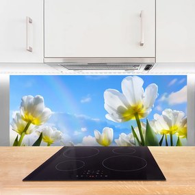 Panel Szklany Ogród Kolorowych Tulipanów