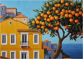Obraz - Drzewo pomarańczowe (70x50 cm)