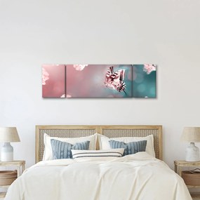 Obraz - Motyl wśród kwiatów (170x50 cm)
