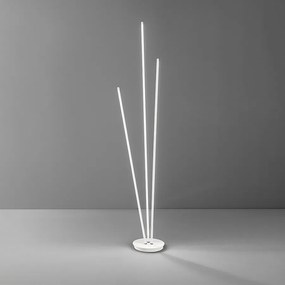 Designerska lampa podłogowa TWINS LED marki Perenz z białego metalu