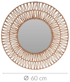 Lustro okrągłe ozdobne z geometryczną ramą, Ø 60 cm
