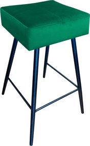 Hoker MAX krzesło barowe tkanina Welur podstawa metalowa : Kolor nogi - Czarna stożek, Kolor tkaniny - VELVET - MG25, Typ siedziska - Siedzisko stałe