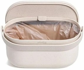 Plastia Pojemnik na bioodpady z ramą i workami, beżowy z fusami z kawy, 3,1 l