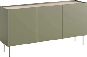 Komoda Desin 170 cm trzydrzwiowa - oliwka / dąb nagano