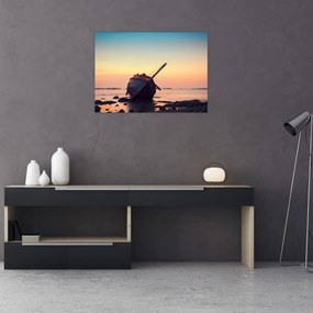 Obraz na szkle - Rozbity statek (70x50 cm)