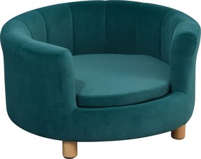 PawHut Sofa dla psa z miękkim obiciem okrągłe legowisko dla psa sofa dla zwierząt domowych z drewnianymi nogami
