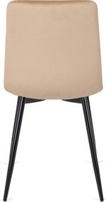 Zestaw Stół Okrągły Rozkładany HARRY 102-142 cm Dąb Craft/Czarny i 6 Krzeseł PERU Beżowych Welurowych Nowoczesnych