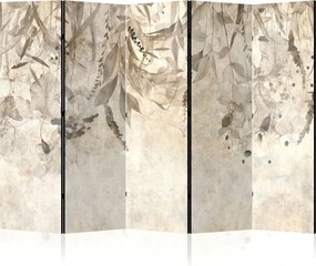 Parawan pokojowy 5-częściowy 225x172 Dwustronny dekoracyjny vintage romantyczny Beżowy Opadające Liście - Patyna