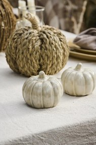 IB Laursen Kamienna dekoracja dynia PUMPKIN STANDING Ø10 cm kremowa