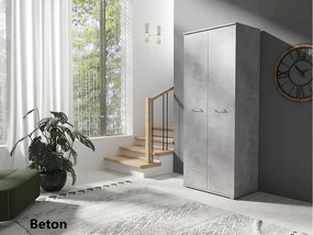 Szafa Otwierana Dwudrzwiowa 80cm x 200cm  BETON | Półki + Wieszak