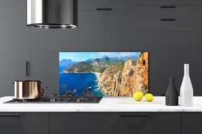 Panel Szklany Surowy Pejzaż Nadmorskich Skał