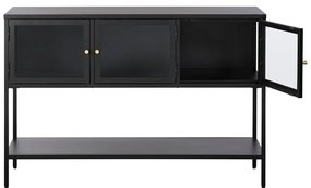 Czarna metalowa witryna 132x88 cm Carmel – Unique Furniture