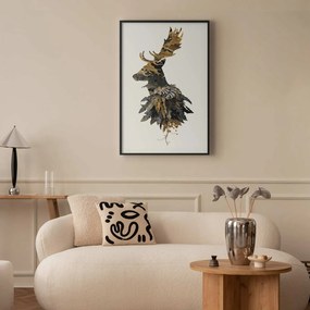 Plakat Leśny jeleń 60x90 cm z ramą czarną bez marginesu ARTGEIST B