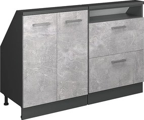 Zestaw szafek na dach skośny beton/antracyt 120x46x81.6 rion