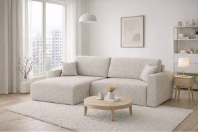 Narożnik z funkcją spania i pojemnikiem Ariel XL, tkanina szenilowa Artico, Nata, Lewy