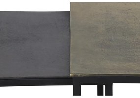 Czarno-brązowe metalowe stoliki zestaw 3 szt. 50x120 cm Kumalu – Light &amp; Living