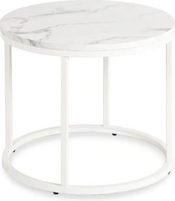 Stolik Kawowy AGNES 53 cm Biały Marmur Nowoczesny