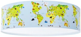 Okrągły plafon dla dzieci z mapą świata - A331 K7-T51
