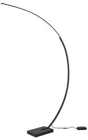 Designerska lampa podłogowa czarna z wbudowanym ściemnianym LED - DinaDesignerski Oswietlenie wewnetrzne