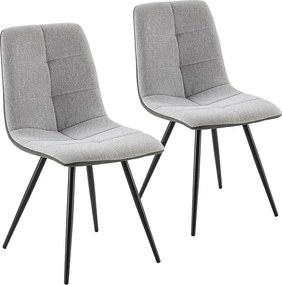 Pakiet dwóch krzeseł Prada, materiał i skóra ekologiczna szara.