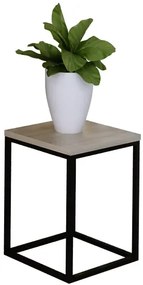 Metalowy stojak na kwiaty w stylu loft czarny + dąb sonoma F0-L32