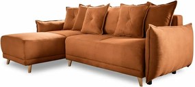 Ceglasty sztruksowy rozkładany narożnik (strona zmienna) Lazy Lukka – Miuform