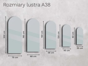 Nietypowe LED lustro do łazienki z oświetleniem A38 45×120