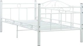 Białe metalowe łóżko pojedyncze 90x200 cm N0-H62