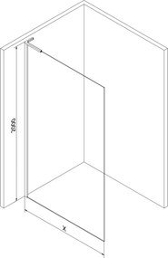Mexen Kioto L ścianka prysznicowa Walk-in 70 x 200 cm, transparent, chrom - 800-070-103-01-00