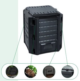 Prosperplast Kompostownik ogrodowy - Compogreen 380 l czarny