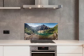 Panel szklany do Kuchni Szczyty Gór nad Lustrem Wody