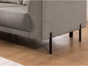 Szarobrązowy narożnik z tkaniny szenilowej (lewostronny/w kształcie litery L) Mauris – Ropez